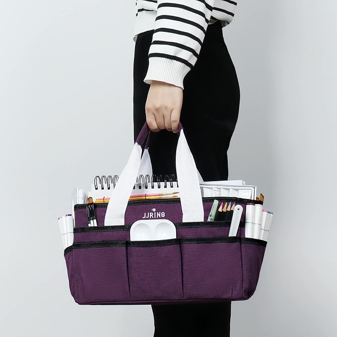JJRING Craft Organizer Tote Bag, Art Storage Caddy - Image 8