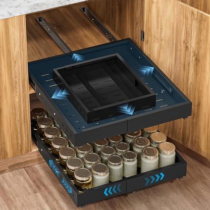 Insputer Pull Out Cabinet Organizer ExpandableW &D, Slide Out Drawers by Insputer