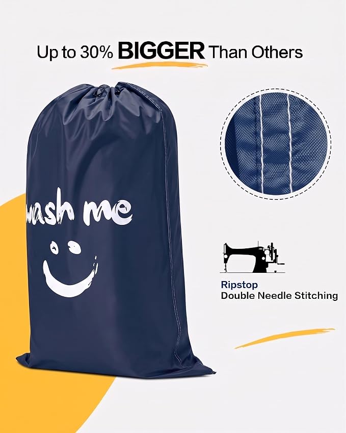 HOMEST 2 Pack XL Laundry Bags 28" x 40", Extra Large Dirty Clothes Organizer - Image 3
