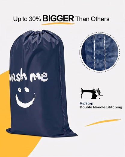 HOMEST 2 Pack XL Laundry Bags 28" x 40", Extra Large Dirty Clothes Organizer - Image 3