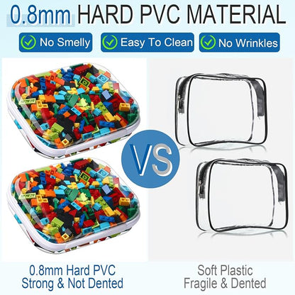Sanwuta 6 Pcs Clear Hard Zipper Case Hard Plastic Zipper Pouches Makeup Bag - Image 4