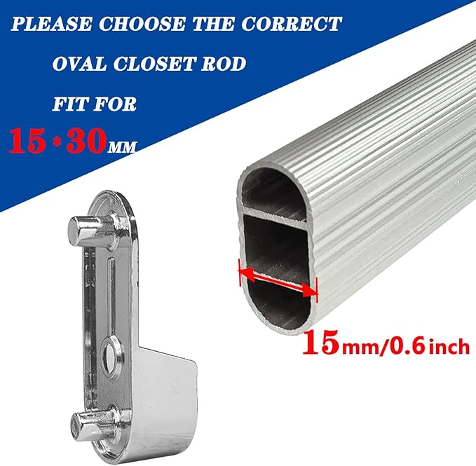 4Pcs Oval Closet Rod End Supports - Image 3