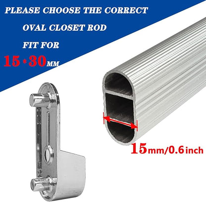 4Pcs Oval Closet Rod End Supports - Image 3