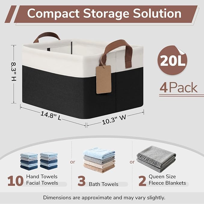 CHICVITA 4 Pack Storage Baskets - Image 3