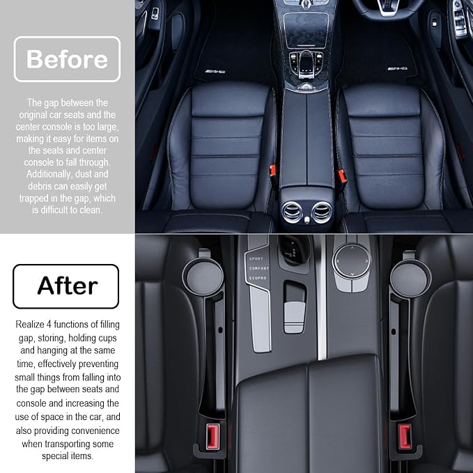 Car Seat Gap Plug with Storage Slot, Auto Gap Filler Organizer with Cup Holder - Image 3