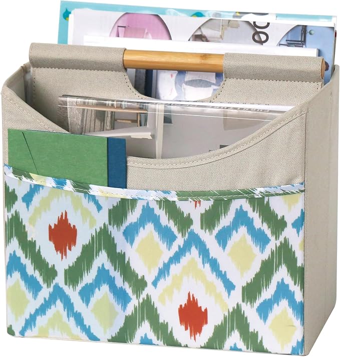 EZDeco Magazine Holder Boho Magazine Rack Floor Foldable 3 Pocket Magazine by EZDeco