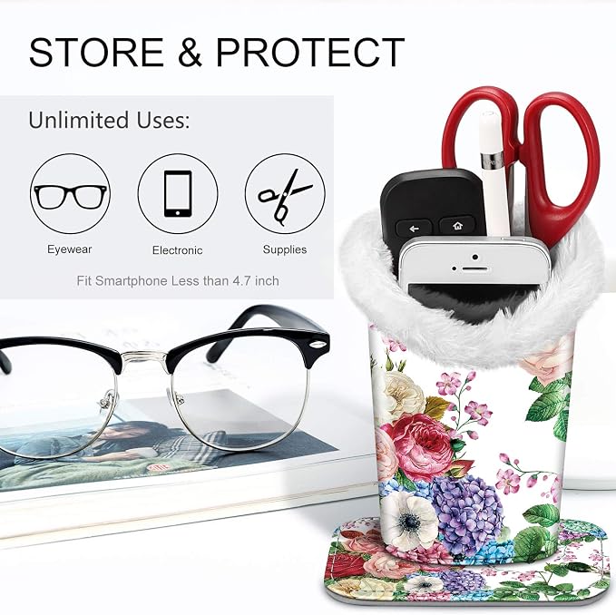 Fintie Plush Lined Eyeglasses Holder, Glasses Stand Case, Anti-scratch Glasses - Image 5