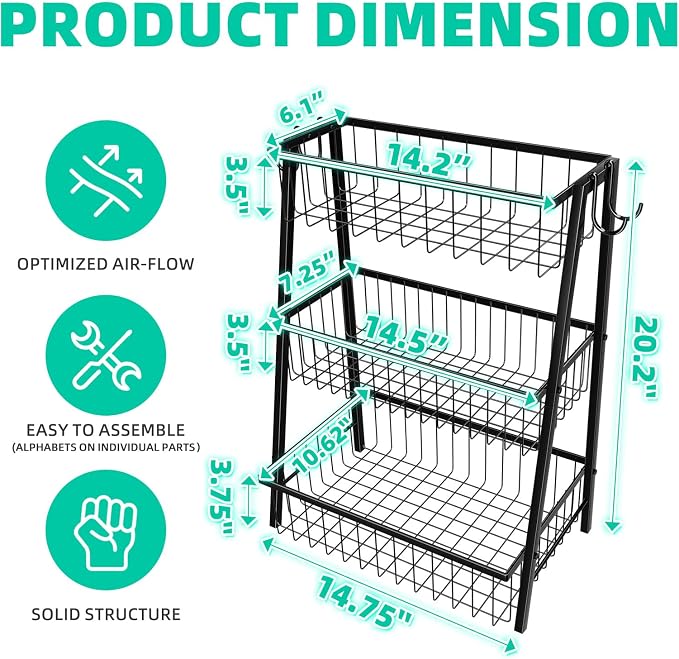Simple Trending 3-Tier Trapezoidal Fruit Basket - Image 7