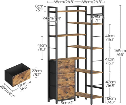 Corner Bookshelf, 7 Tier L-Shaped Bookcase - Image 3