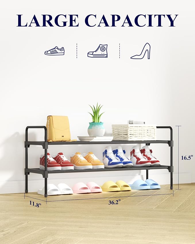 Kitsure Shoe Rack for Closet, Sturdy and Long-Lasting Shoe Shelf, Shoe Rack for - Image 2