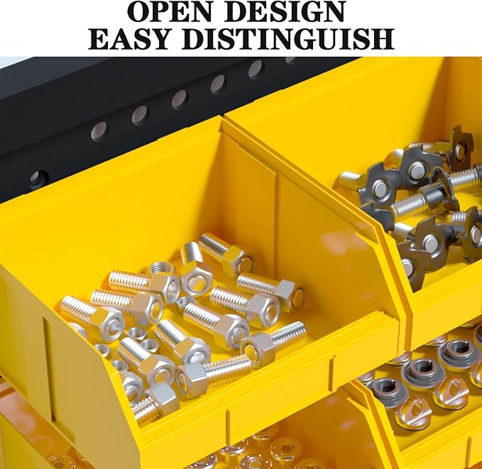 Wall Mounted Storage Bins, 30 Wall Mount Tool Organizer Bins Plastic Parts Rack - Image 4