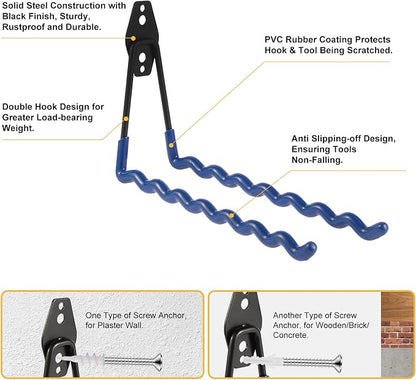 Wall Mounted Garage Hooks Tool Organizer, 14 Inch Garage Storage Hook Heavy - Image 3