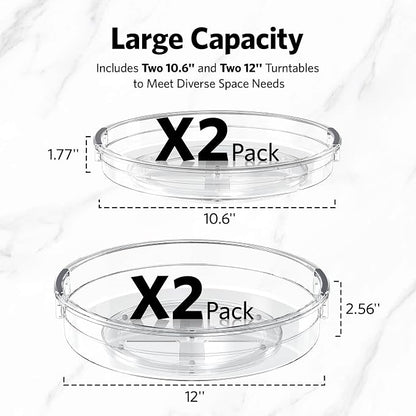 LAMU 4 Pack Lazy Susan Organizer, Refrigerator, Table Top, Pantry Organizers - Image 6