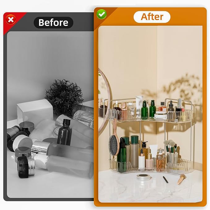 Corner Bathroom Counter Organizer 2 Tier Bathroom Organizers and Storage - Image 5