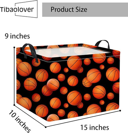 Rectangular Basketball Kids Gift Bin Organizer Shelf Book Room Decor - Image 6
