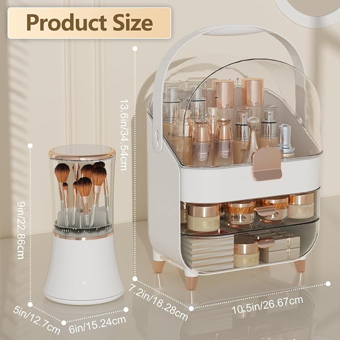 Makeup Organizer Countertop & Makeup Brush Holder - Image 2