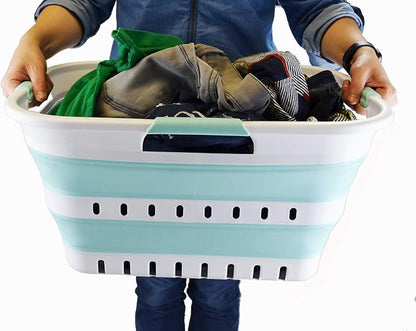 SAMMART Set of 2-30L Collapsible Plastic Laundry Basket - Image 6