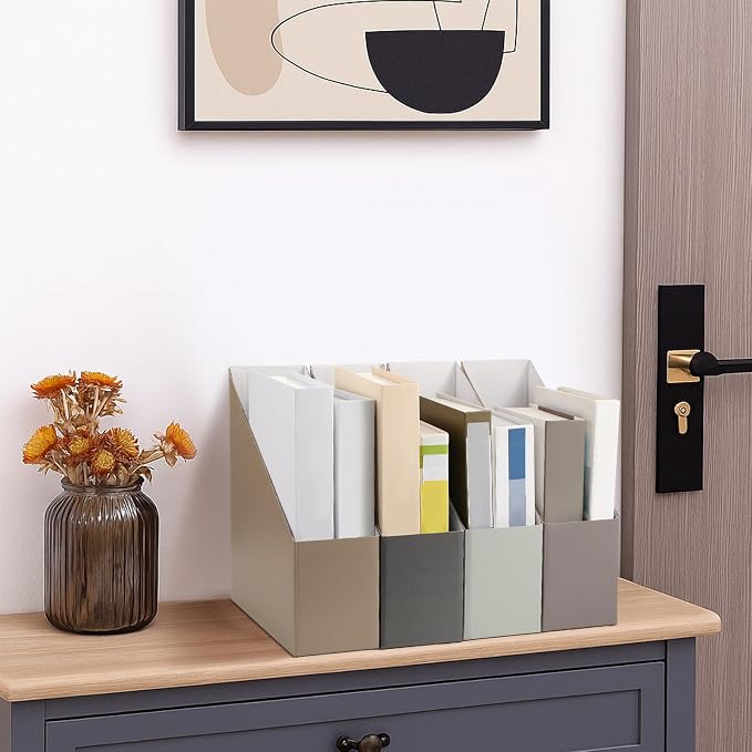 Boho Floral Magazine File Holder Decorative Set of 4 | Foldable Magazine - Image 6