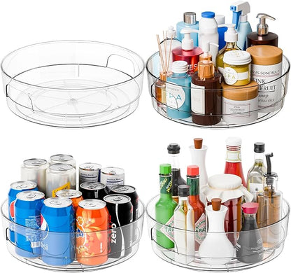 Yieach 4 Pack 12" W Clear Acrylic Lazy Susan Turntable by Yieach