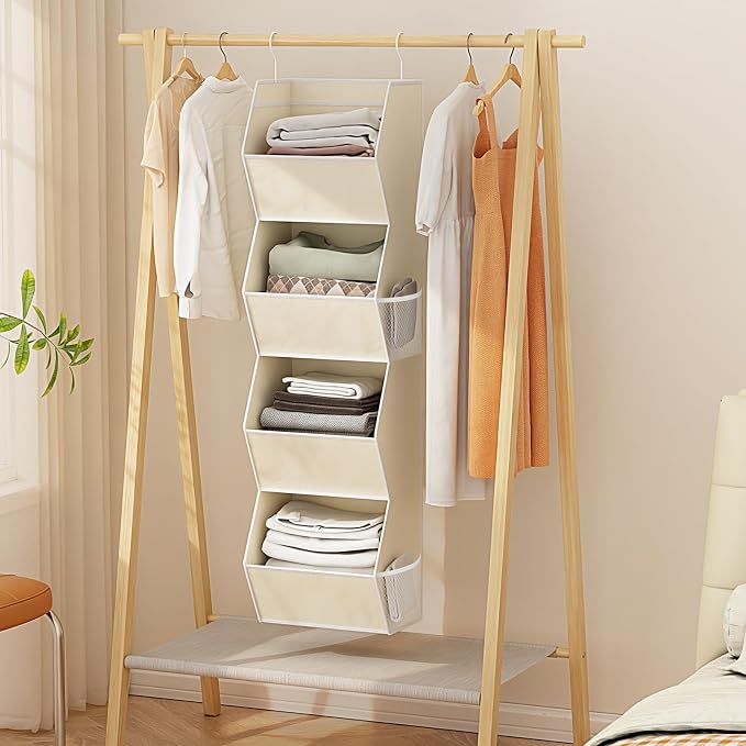 4 Shelf Hanging Closet Organizer Closet Storage - Image 2