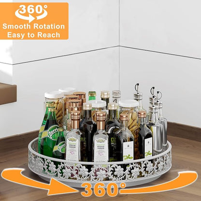 Lazy Susan Turntable Organizer, 13 inch, Large Rotating Spice Rack, - Image 2