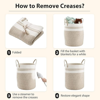 Large Laundry Hamper, Tall Woven Storage Basket - Image 6