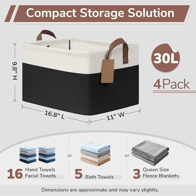 CHICVITA 4 Pack Large Storage Baskets - Image 3