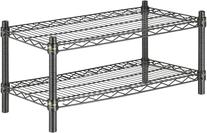 APLSS 12" D x 36" W x 14" H Black Heavy Duty Wire Shelving by HECMAC