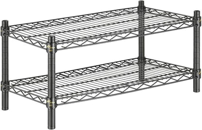 APLSS 12" D x 36" W x 14" H Black Heavy Duty Wire Shelving by HECMAC