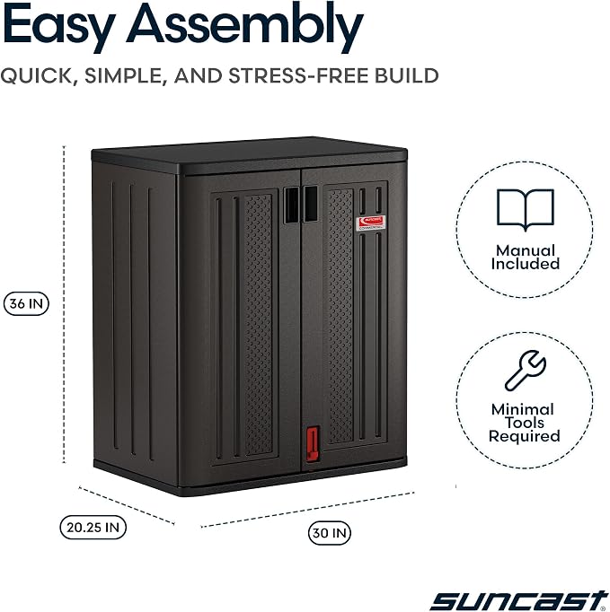 Suncast Heavy-Duty Resin Outdoor Storage Cabinet, Made in the USA - Image 3