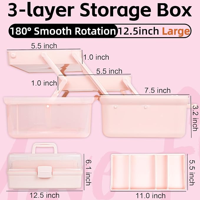 TERGOO 12.5in 3-Layer Multipurpose Craft Organizers and Storage - Image 2