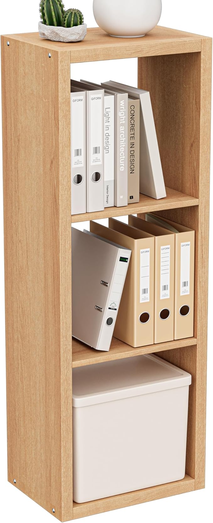 Cube Storage Organizer Bookcase, 3 Tier Decorative 11 inch Open Back Cubical by VDNEND