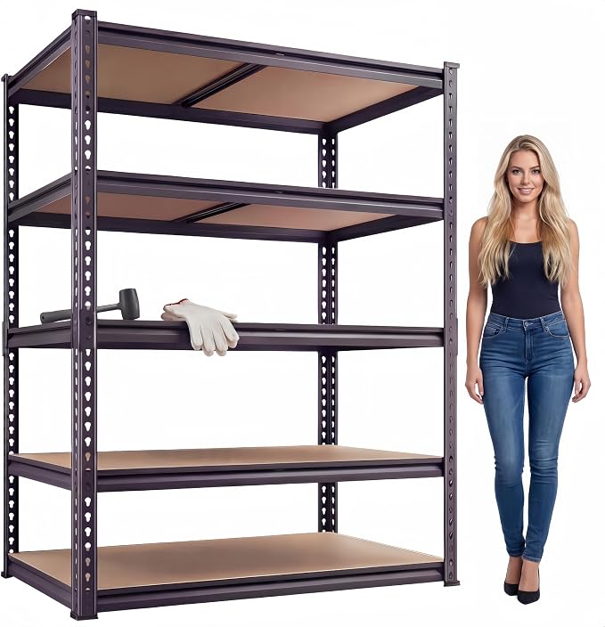 Garage Shelving Heavy Duty, 2450LBS Metal Storage Shelves 5 Tier, Adjustable by Unknown