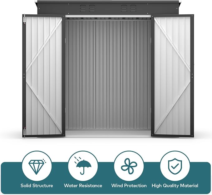 Gizoon 6' x 4' Outdoor Storage Shed - Image 7