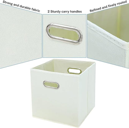 Fabric Cubby Storage Bins, Cube Organizer Bin Foldable Storage Boxes - Image 7