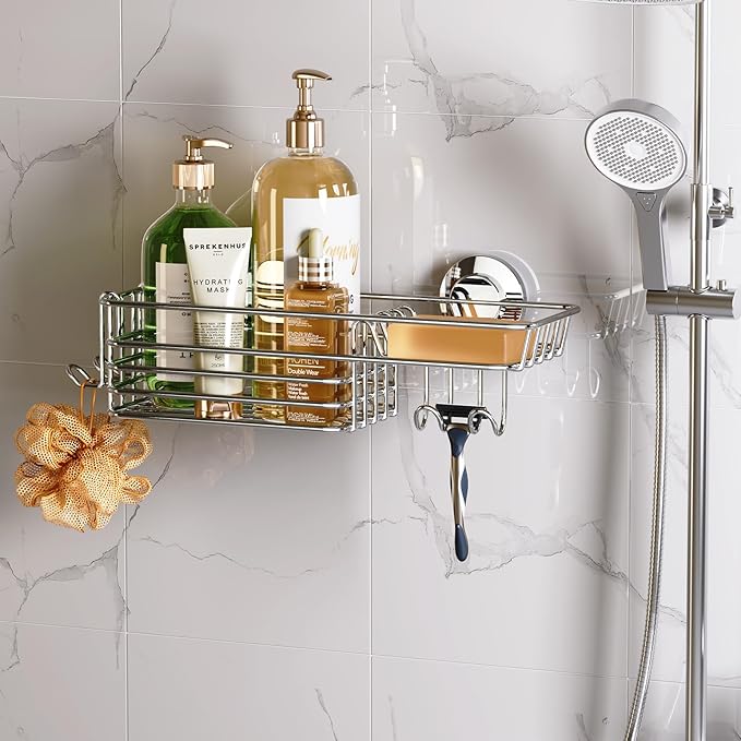 LEVERLOC Shower Caddy Suction Cup, Shelves by LEVERLOC