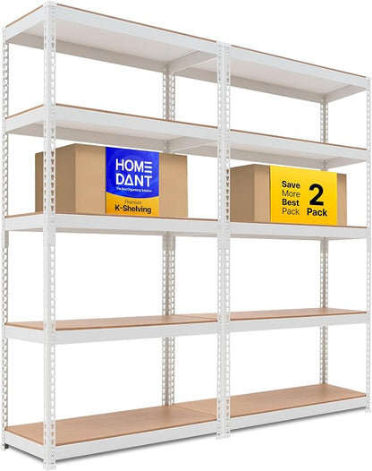 HOMEDANT 5 Tier Storage Shelves Adjustable Laminated Boltless Garage Metal by TheBestOrganizingSolution
