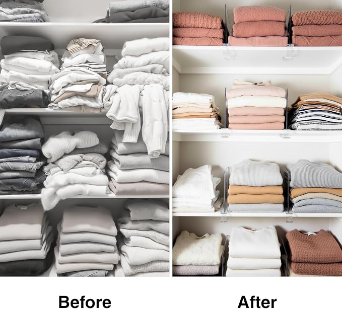 Shelf Dividers Purse Organizer for Closet: 16-Pack Acrylic Bag Storage - Image 4
