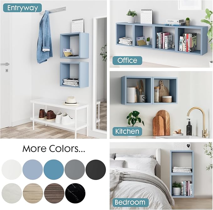 Cube Floating Shelves Set2, Display Shelves Wall Mount 7.75" D x 12.5" W x - Image 5