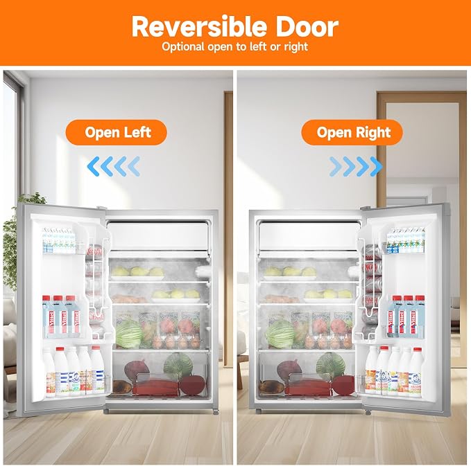 4.3 Cu.Ft Mini Fridge with Freezer, Single Door Refrigerator With 7 Settings - Image 5