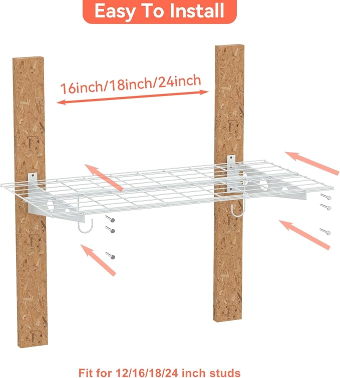 TORACK 2-Pack Garage Wall Shelves - Image 4