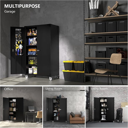VINGLI Upgraded Wide & Deep Garage Storage Cabinet, Metal Storage Cabinet - Image 7