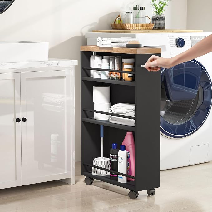 Tribesigns Slim Storage Cart, Rolling Narrow Kitchen Cart on Wheels - Image 3