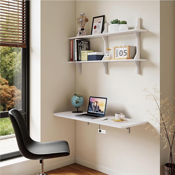 Pmnianhua Wall Mounted Folding Table, Foldable Drop Leaf Table, Wall Mount Fold by Pmnianhua