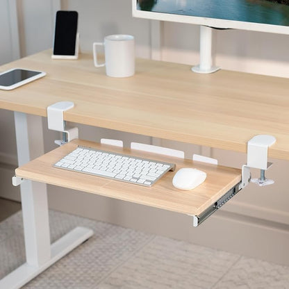 VIVO Small Clamp-on Computer Keyboard and Mouse Under Desk Slider Tray - Image 2