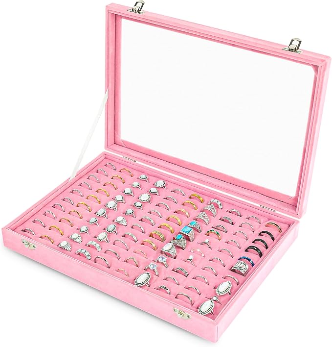 Frebeauty Ring Organizer Tray 100 Slots Ring Holder by Frebeauty
