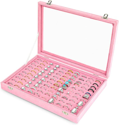 Frebeauty Ring Organizer Tray 100 Slots Ring Holder by Frebeauty