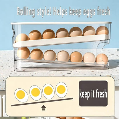 WACOI Auto Rolling Fridge Egg Organizer, Space Saving Eggs Dispenser - Image 6