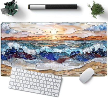 Mountain Sunrise Gaming Mouse Pad Large Desk Mat Extended Mouse and Keyboard Pad by YKJWW