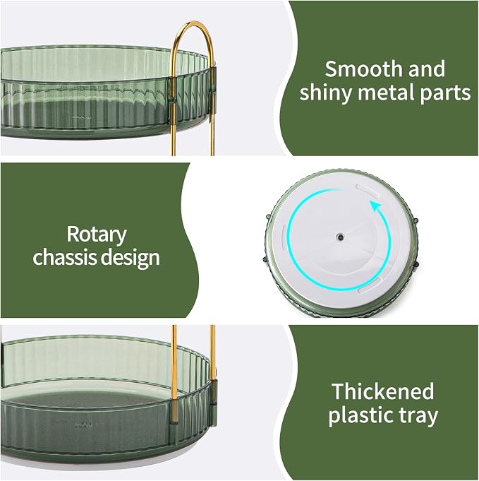 360° Rotating Makeup Organizer, Large Capacity Skincare Organizer, 3 Tier - Image 6